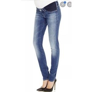 Mavi Jeans 31 X 30 Jessica Maternity Skinny Jeans Blue Distressed I6